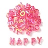 UV Plating Rainbow Iridescent Acrylic Beads OACR-C012-02A-1-1