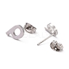 Tarnish Resistant 304 Stainless Steel Greek Alphabet Stud Earrings STAS-D007-07P-17-2