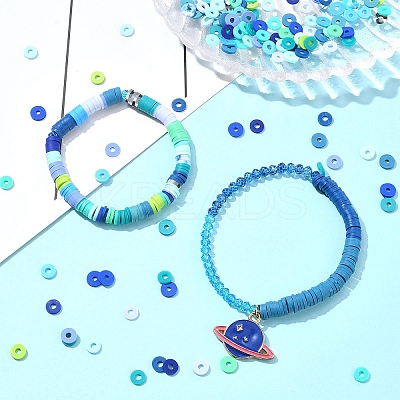 Winter Theme DIY Handmade Polymer Clay Disc Beaded Bracelets Making Kits DIY-YW0010-94-1