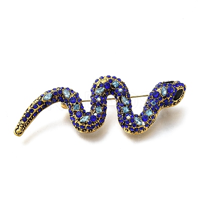 Snake Rhinestones Pins JEWB-M051-03G-1
