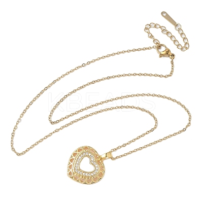 Brass Crystal Rhinestone Hollow Pendant Necklaces LS-NJEW-P331-01D-G-1