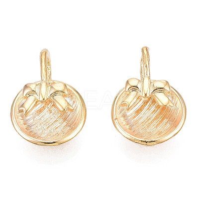 Brass Half Round Cuff Earrings with Bowknot for Women KK-N216-351-1