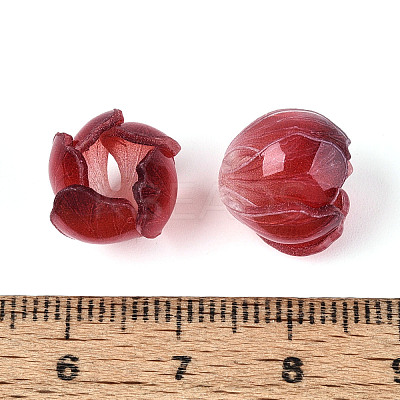 Flower Resin Bead Cap RESI-T059-17-1