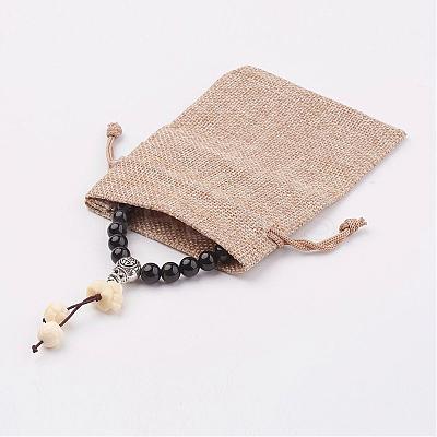 Natural Obsidian Mala Bead Bracelets BJEW-JB03023-1