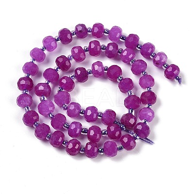 Natural Dyed White Jade Beads Strands G-H057-A20-03-1