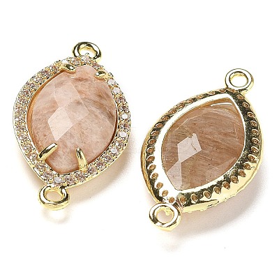 Natural & Synthetic Mixed Stone Faceted Horse Eye Connector Charms G-G181-07G-1