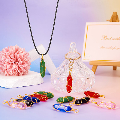 10Pcs 5 Colors Glass Pendants GLAA-TA0002-70-1