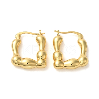 Rack Plating Brass Small Puffy Square Hoop Earrings EJEW-L224-71G-1