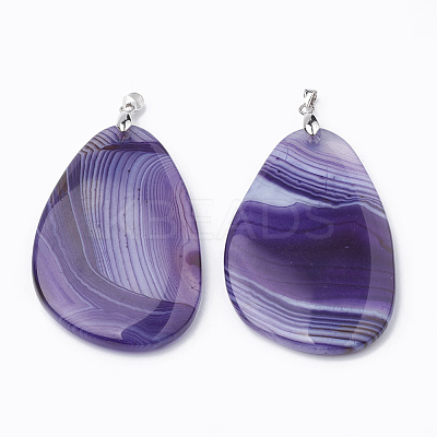 Dyed Natural Brazilian Agate Big Pendants G-T104-16-1