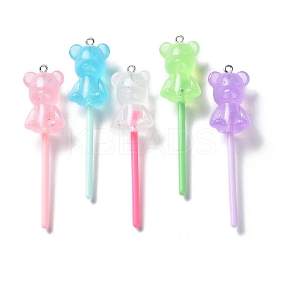 Luminous Transparent Resin Big Pendants RESI-K019-04A-1