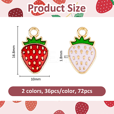 72Pcs 2 Colors Light Gold Plated Alloy Enamel Pendants ENAM-FH0001-87-1