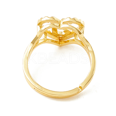 Real 18K Gold Plated Brass Alphabet Adjustable Rings RJEW-M139-18Y-1