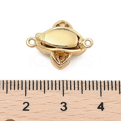 Brass Micro Pave Clear Cubic Zirconia Box Clasps KK-C075-22G-1