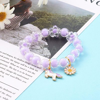 Transparent Acrylic Stretch Charm Bracelets for Kids BJEW-JB06167-1