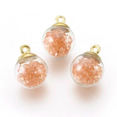 Transparent Glass Bottle Pendants GLAA-L018-11-A-1