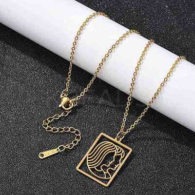 304 Stainless Steel Necklace NJEW-D330-01G-03-1