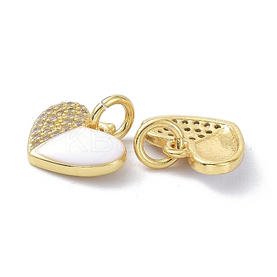 Eco-Friendly Brass Micro Pave Clear Cubic Zirconia Enamel Pendants ZIRC-C021-45G-05-1