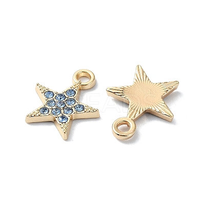 Alloy Rhinestone Pendants RB-P037-01G-01-1