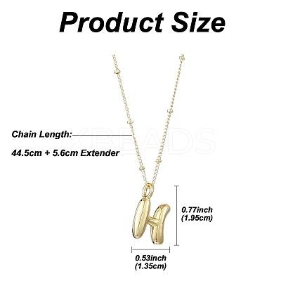 1Pc Initial Letter Brass Pendant Necklaces NJEW-YW0001-24H-1