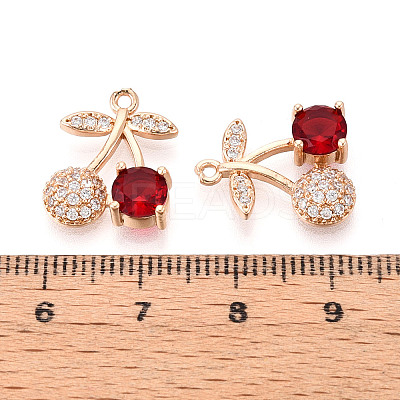 Brass Micro Pave Cubic Zirconia Pendants KK-T074-71KCG-02-1