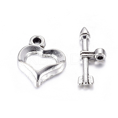 Tibetan Style Heart Toggle Clasps LS-LF1109Y-NF-1