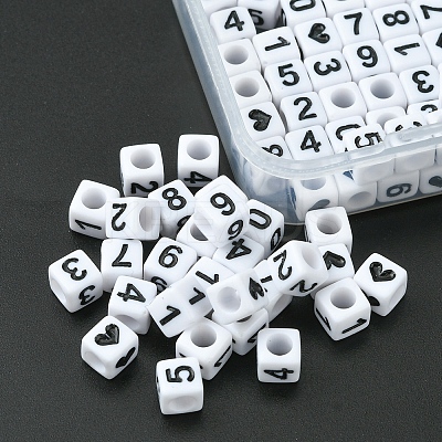 Opaque White Acrylic Beads MACR-YW0002-24-1