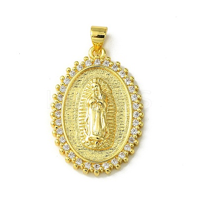 Brass Micro Pave Clear Cubic Zirconia Pendants KK-H472-45G-1