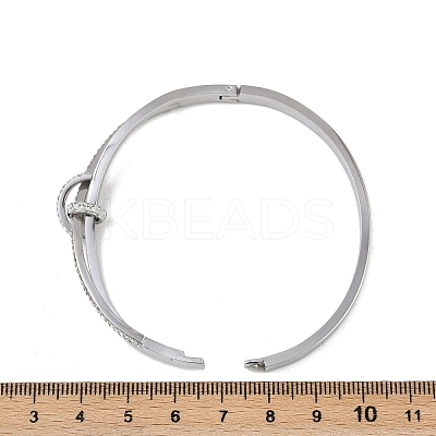 201 Stainless Steel with Rhinestone Bangles for Women BJEW-B138-03P-1