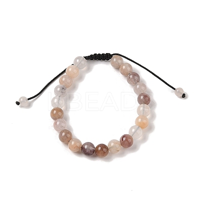 8mm Round Natural Purple Quartz Braided Bead Bracelets BJEW-C067-01B-25-1