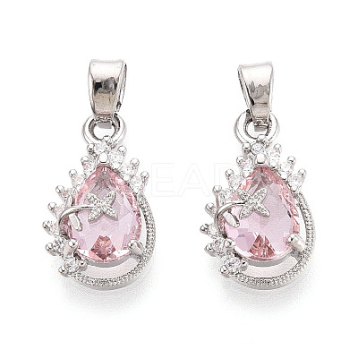 Brass Micro Pave Cubic Zirconia Pendants KK-N264-05P-1