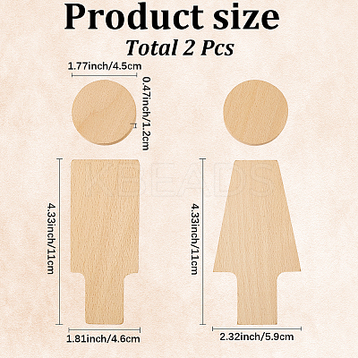 Wood Toilet Public Signs AJEW-WH20006-161-1