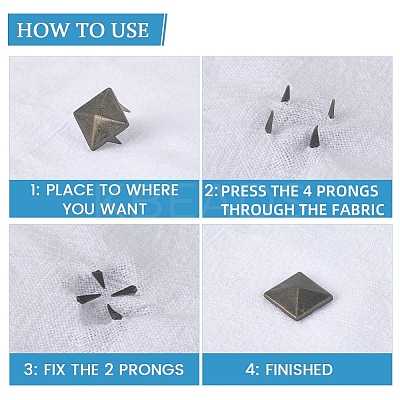 200Pcs 4 Styles Iron Studs Rivets IFIN-GF0001-54AB-1