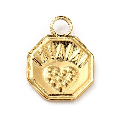 304 Stainless Steel Pendant Rhinestone Settings STAS-P312-06G-1