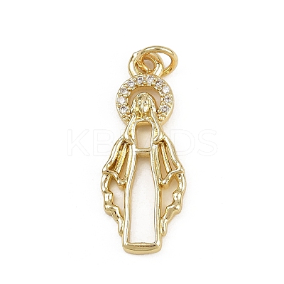 Brass Micro Pave Cubic Zirconia Pendants KK-D409-43G-B-1