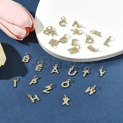 26Pcs 26 Styles Alloy Rhinestone Pendants FIND-FS0003-60-1