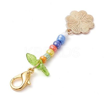 3Pcs Glass Seed Bead Pendant Decorations HJEW-MZ00052-1