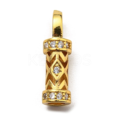 Brass Micro Pave Cubic Zirconia Cord End KK-E046-49G-1