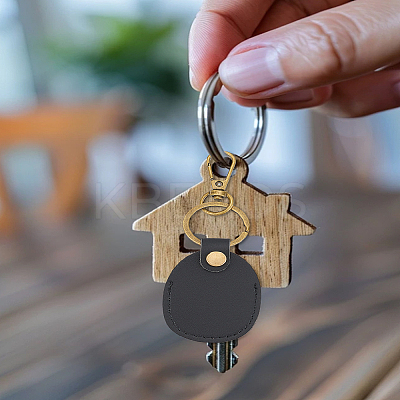 1Pc Oval PU Leather Holder Pendant Decoration AJEW-LP0008-30D-1