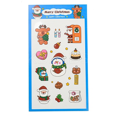 Christmas Theme PET Plastic Stickers AJEW-Q151-01B-1