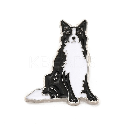 Dog Enamel Pin with Brass Butterfly Clutches JEWB-A006-01E-1