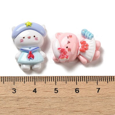 Ocean Theme Opaque Sailing Resin Decoden Cabochons RESI-G090-03-1
