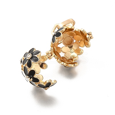 Alloy Crystal Rhinestone Bead Cage Pendants ENAM-M047-04G-B-1