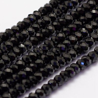 Natural Black Spinel Beads Beads Strands G-F460-19-1