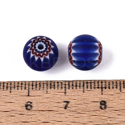 Handmade Millefiori Glass Round Beads LA-N002-10A-1