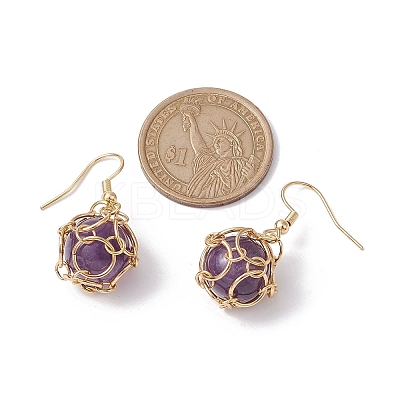 Natural Mixed Gemstone Dangle Earrings EJEW-JE05659-01-1