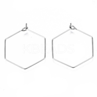 304 Stainless Steel Hoop Earring Findings STAS-S117-009B-01-1