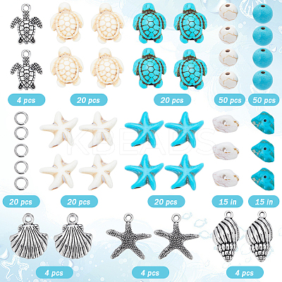 DIY Ocean Theme Bracelet Making Kit DIY-SC0023-37-1
