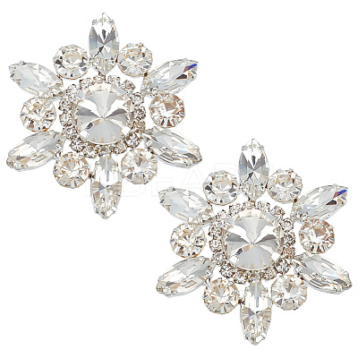 2Pcs Flower Rhinestone Ornament Accessories DIY-FG0006-42P-02-1
