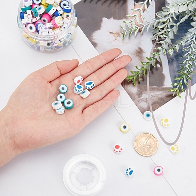 200Pcs 10 Style Handmade Polymer Clay Beads CLAY-SC0001-34-1