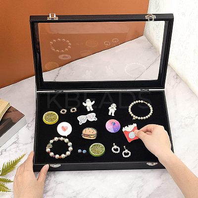 PU Presentation Clear Glass Lid Boxes CON-WH0086-023-1